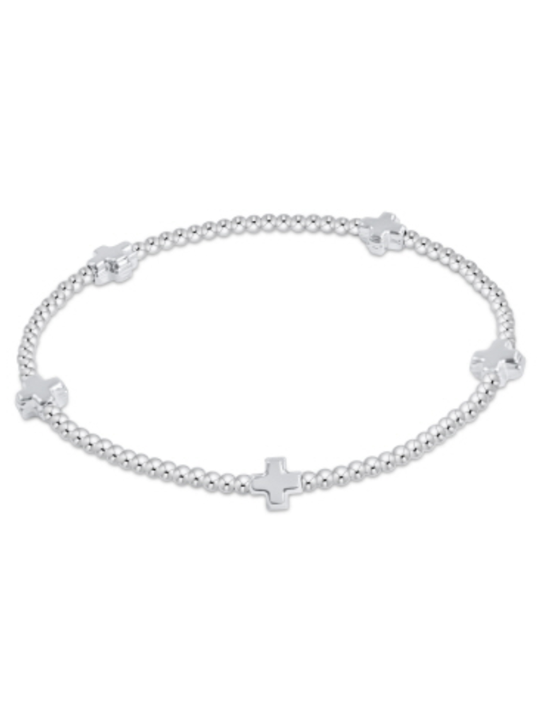 ENEWTON DESIGN Signature Cross Pattern 2mm Bead Bracelet - Silver