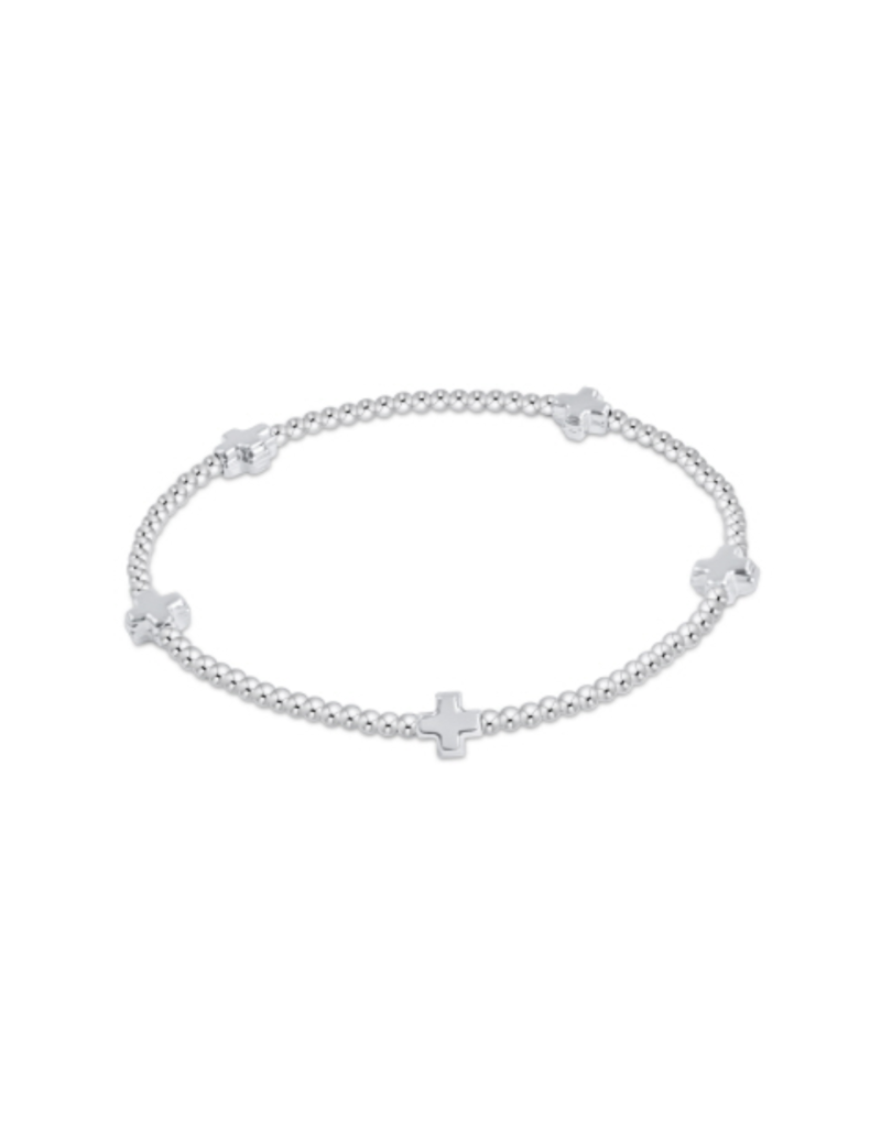 ENEWTON DESIGN Signature Cross Pattern 2mm Bead Bracelet - Silver