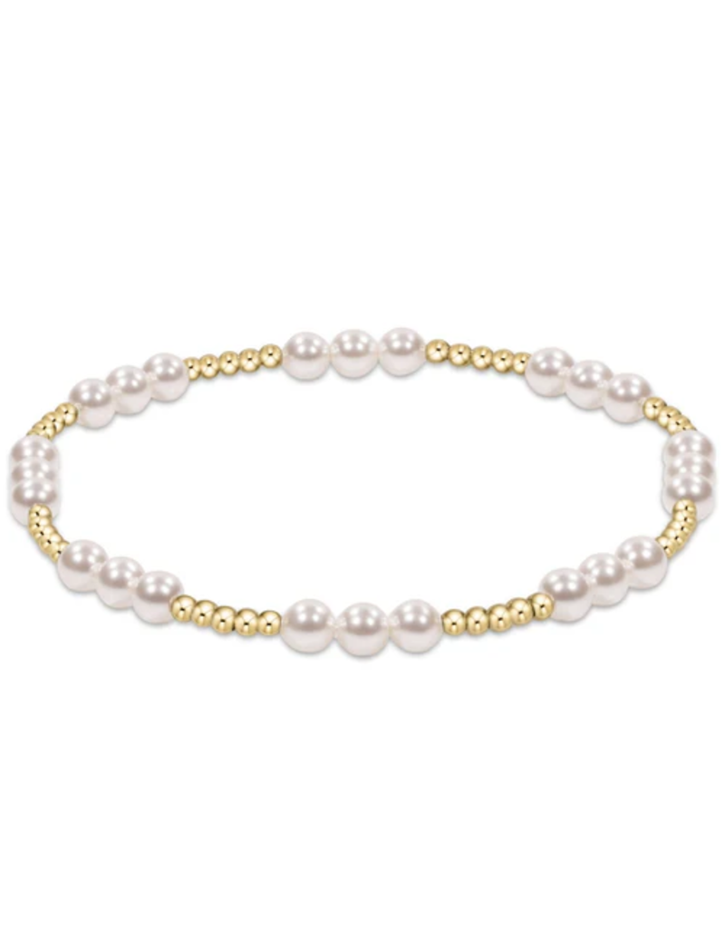 ENEWTON DESIGN Classic Joy Pattern 4mm Bead Bracelet - Pearl/Gold