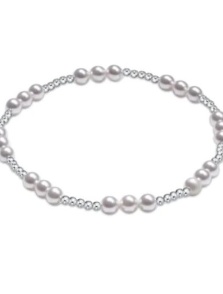 ENEWTON DESIGN eNewton Classic Joy Pattern 4mm Bead Bracelet - Pearl/Silver