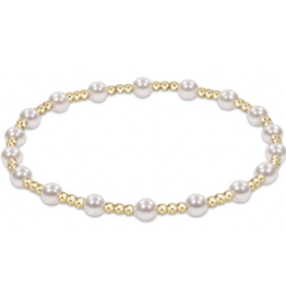 ENEWTON DESIGN Classic Sincerity Pattern 4mm Bead Bracelet - Pearl/Gold