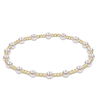 ENEWTON DESIGN Classic Sincerity Pattern 4mm Bead Bracelet - Pearl/Gold