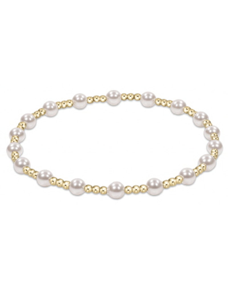 ENEWTON DESIGN Classic Sincerity Pattern 4mm Bead Bracelet - Pearl/Gold