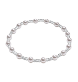 ENEWTON DESIGN Classic Sincerity Pattern 4mm Bead Bracelet - Pearl/Silver