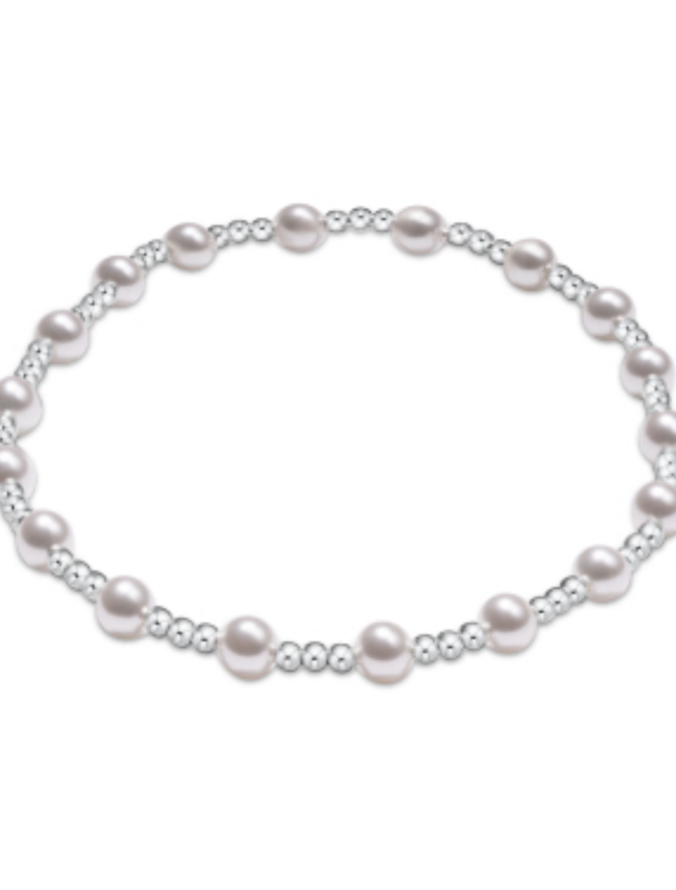 ENEWTON DESIGN Classic Sincerity Pattern 4mm Bead Bracelet - Pearl/Silver