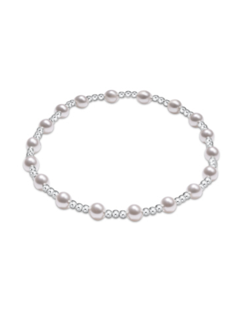 ENEWTON DESIGN Classic Sincerity Pattern 4mm Bead Bracelet - Pearl/Silver