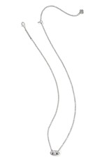 KENDRA SCOTT DESIGN Bailey Silver Pave Short Pendant Necklace in White Crystal