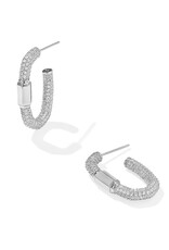 KENDRA SCOTT DESIGN Emery Silver Hoop Earrings in White Crystal KENDRA SCOTT DESIGN Emery Silver Hoop Earrings in White Crystal