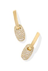 KENDRA SCOTT DESIGN Bailey Gold Pave Huggie Earrings in White Crystal KENDRA SCOTT DESIGN Bailey Gold Pave Huggie Earrings in White Crystal