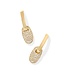 Bailey Gold Pave Huggie Earrings in White Crystal