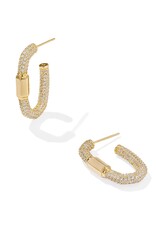 KENDRA SCOTT DESIGN Emery Gold Hoop Earrings in White Crystal KENDRA SCOTT DESIGN Emery Gold Hoop Earrings in White Crystal
