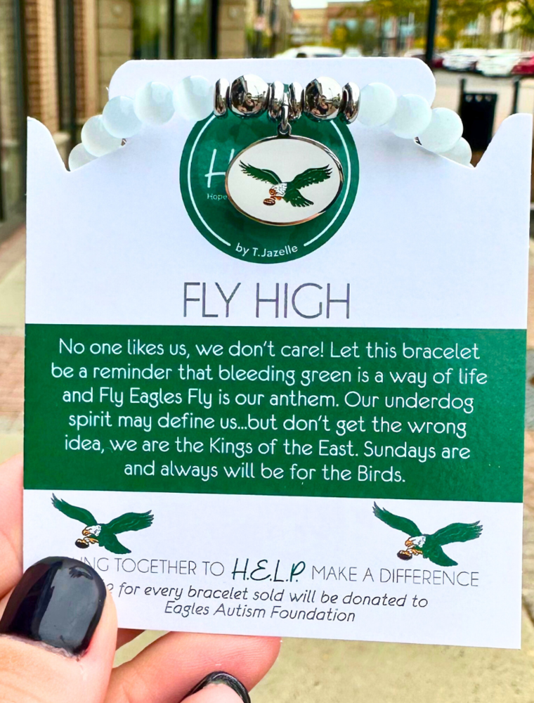 TJAZELLE Fly High Bracelet in White Cat's Eye & Silver