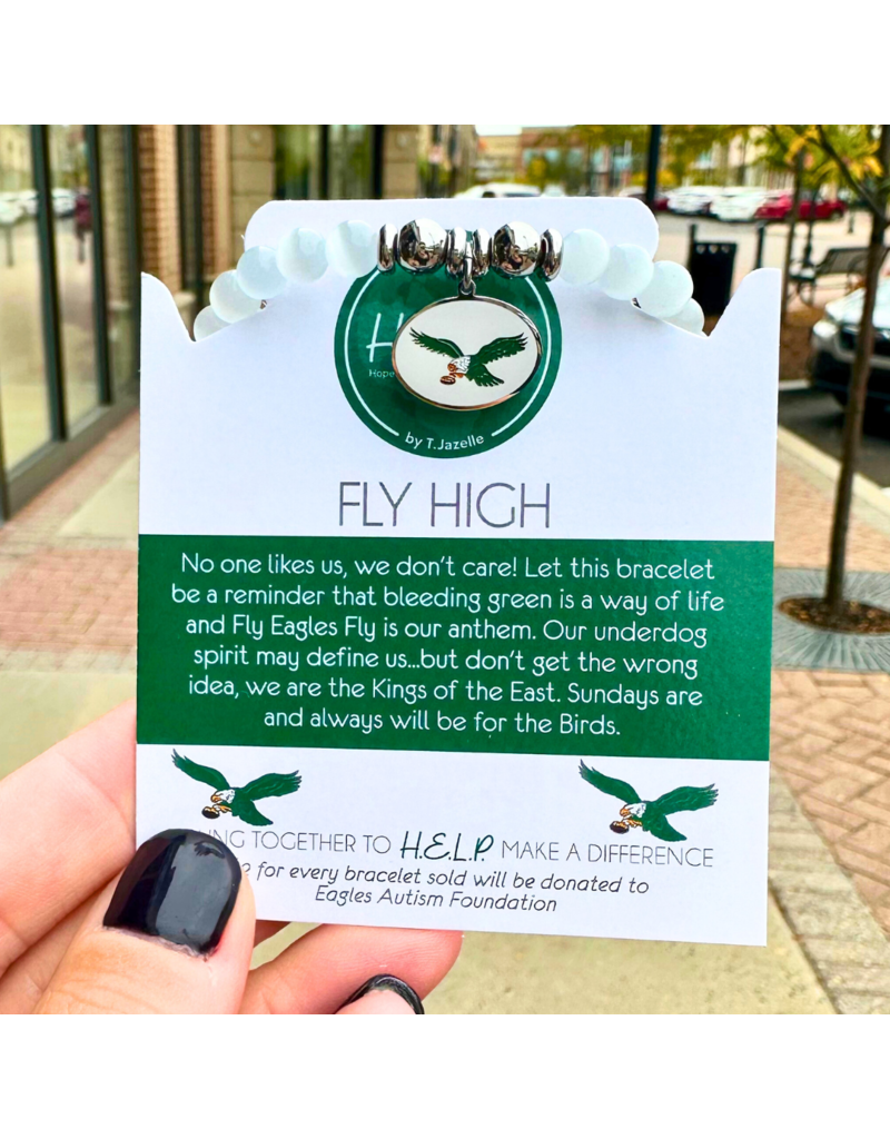 TJAZELLE Fly High Bracelet in White Cat's Eye & Silver