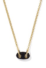 KENDRA SCOTT DESIGN Bailey Gold Pave Short Pendant Necklace in Black Crystal KENDRA SCOTT DESIGN Bailey Gold Pave Short Pendant Necklace in Black Crystal