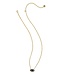 Bailey Gold Pave Short Pendant Necklace in Black Crystal