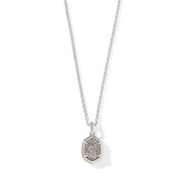 KENDRA SCOTT DESIGN Daphne Silver Framed Short Pendant Necklace in Platinum Drusy
