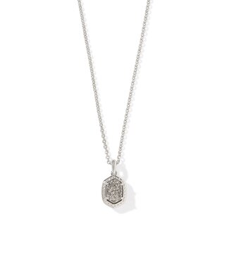 KENDRA SCOTT DESIGN Daphne Silver Framed Short Pendant Necklace in Platinum Drusy