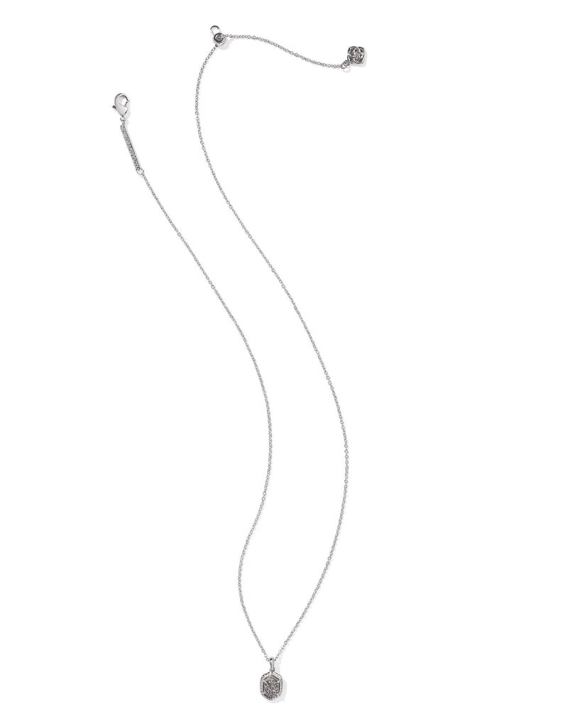 KENDRA SCOTT DESIGN Daphne Silver Framed Short Pendant Necklace in Platinum Drusy