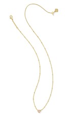 KENDRA SCOTT DESIGN Mini Ari Heart Gold Satellite Short Pendant Necklace in Bubblegum Pink Kyocera Opal