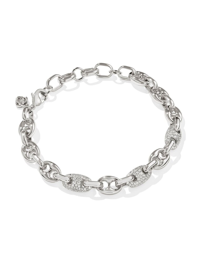KENDRA SCOTT DESIGN Bailey Silver Pave Chain Bracelet in White Crystal