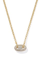 KENDRA SCOTT DESIGN Bailey Gold Pave Short Pendant Necklace in White Crystal