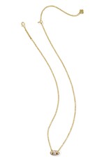 KENDRA SCOTT DESIGN Bailey Gold Pave Short Pendant Necklace in White Crystal