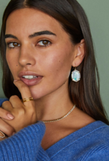 KENDRA SCOTT DESIGN Daphne Gold Pave Frame Drop Earrings in Iridescent Ivory Illusion