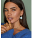 Daphne Gold Pave Frame Drop Earrings in Iridescent Ivory Illusion