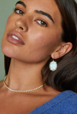 KENDRA SCOTT DESIGN Daphne Gold Pave Frame Drop Earrings in Iridescent Ivory Illusion