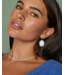 Daphne Gold Pave Frame Drop Earrings in Iridescent Ivory Illusion