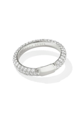 KENDRA SCOTT DESIGN Emery Silver Band Ring in White Crystal