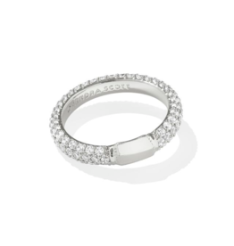 KENDRA SCOTT DESIGN Emery Silver Band Ring in White Crystal
