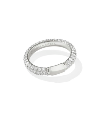KENDRA SCOTT DESIGN Emery Silver Band Ring in White Crystal