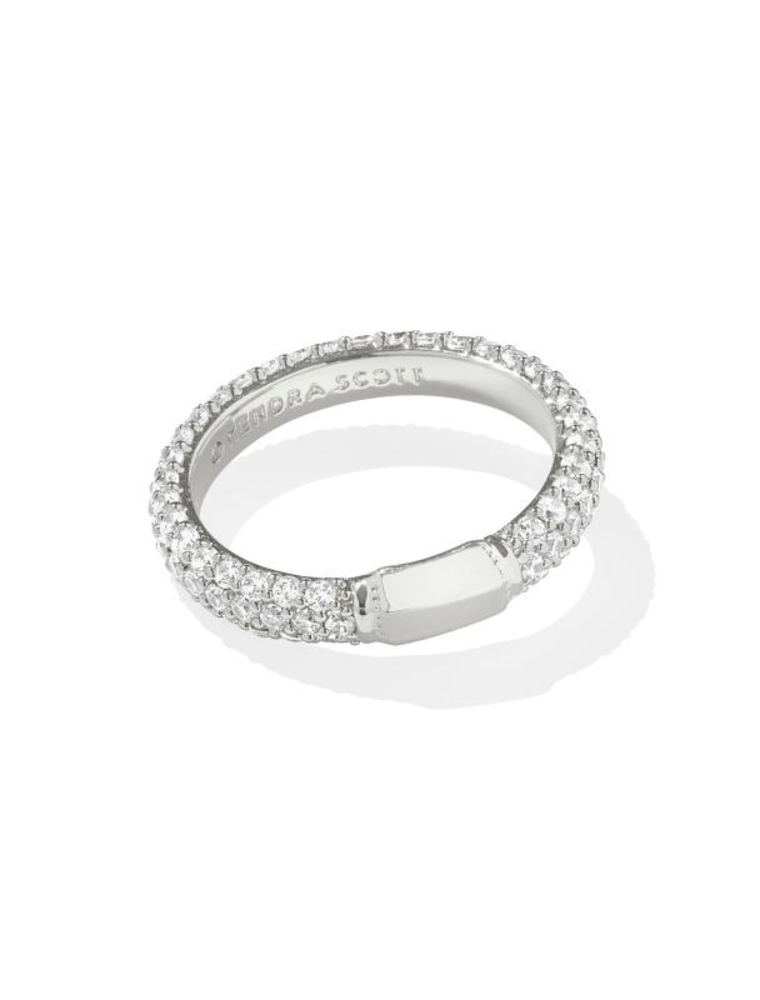 KENDRA SCOTT DESIGN Emery Silver Band Ring in White Crystal