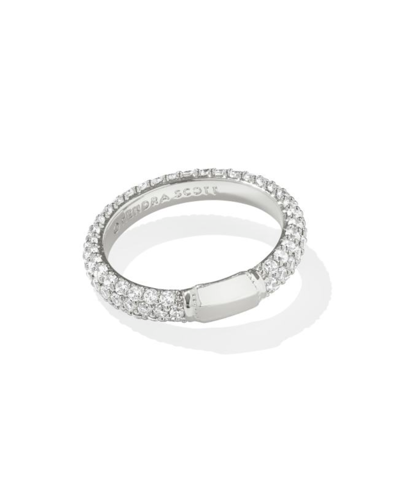 KENDRA SCOTT DESIGN Emery Silver Band Ring in White Crystal