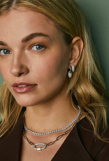 KENDRA SCOTT DESIGN Bailey Silver Pave Huggie Earrings in White Crystal KENDRA SCOTT DESIGN Bailey Silver Pave Huggie Earrings in White Crystal