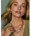 Bailey Gold Pave Huggie Earrings in White Crystal