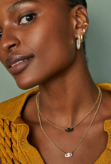 KENDRA SCOTT DESIGN Bailey Gold Pave Short Pendant Necklace in White Crystal