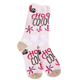 WORLD SOFTEST SOCKS Cozy Crew Sock in Hot Cocoa Bar