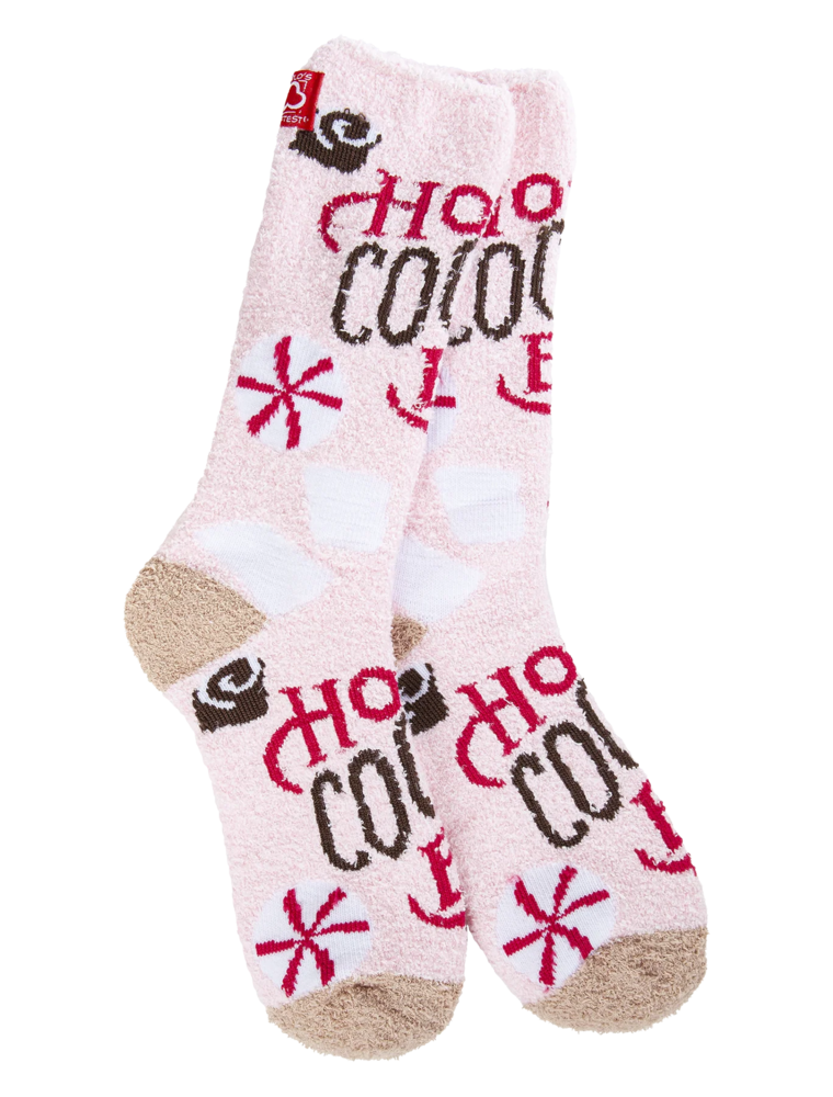 WORLD SOFTEST SOCKS Cozy Crew Sock in Hot Cocoa Bar