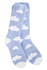 WORLD SOFTEST SOCKS Cozy Crew Sock in Periwinkle Clouds
