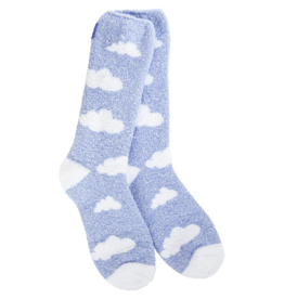 WORLD SOFTEST SOCKS Cozy Crew Sock in Periwinkle Clouds
