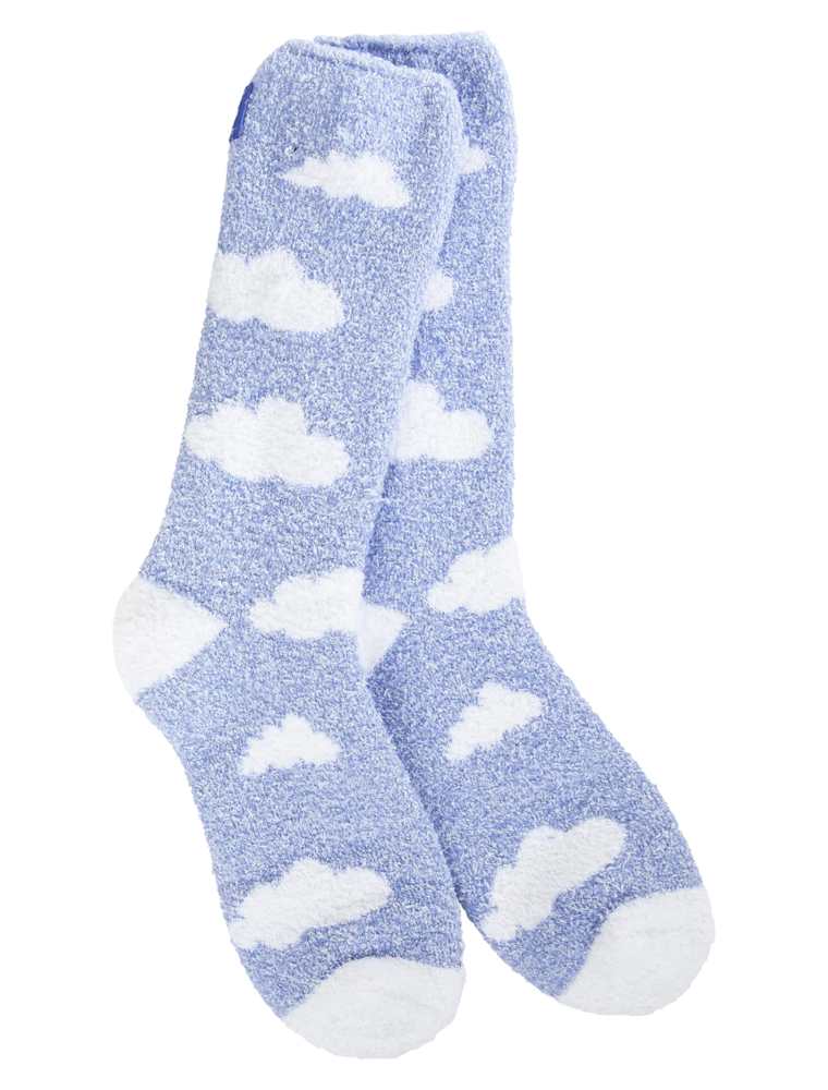 WORLD SOFTEST SOCKS Cozy Crew Sock in Periwinkle Clouds