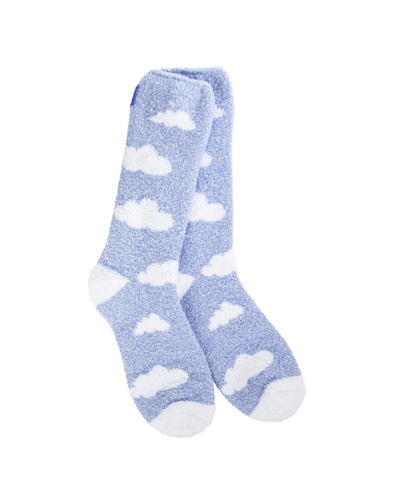 WORLD SOFTEST SOCKS Cozy Crew Sock in Periwinkle Clouds