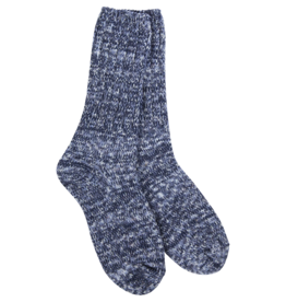 WORLD SOFTEST SOCKS Ragg Crew Sock in Denim