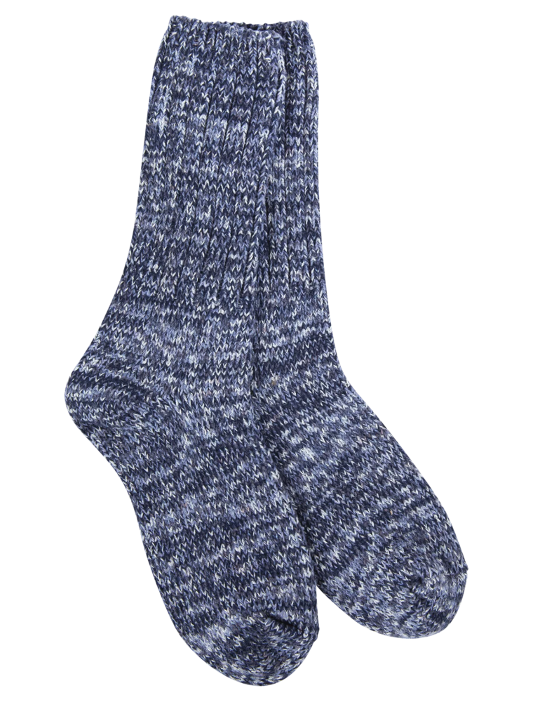 WORLD SOFTEST SOCKS Ragg Crew Sock in Denim