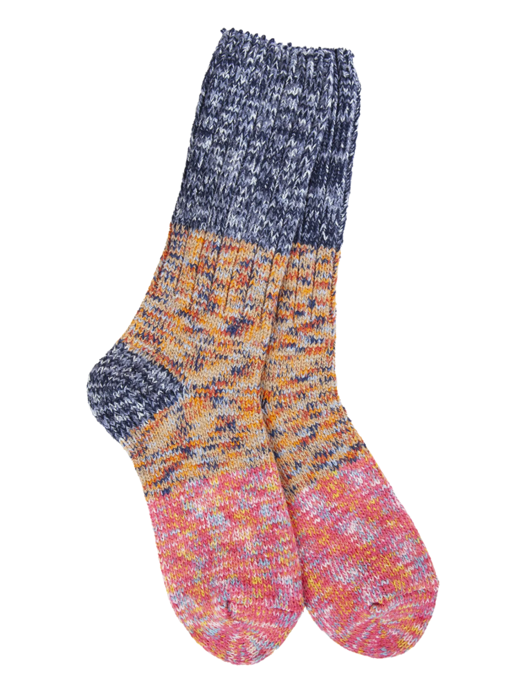 WORLD SOFTEST SOCKS Ragg Crew Colorblock Sock in Enchanted