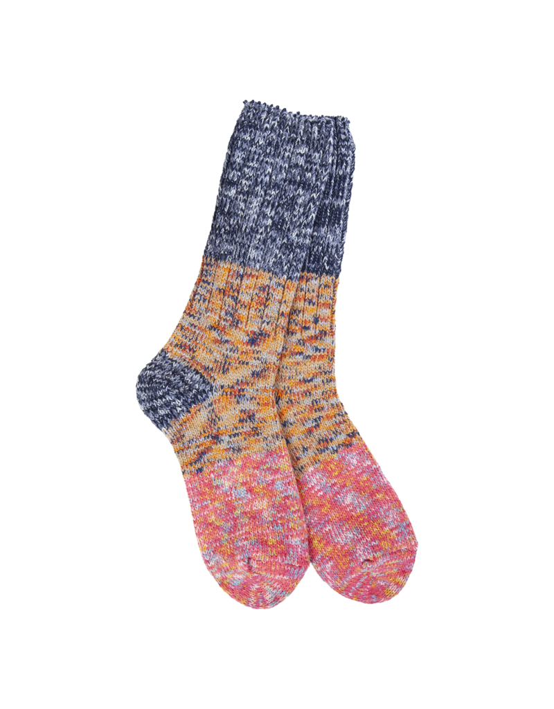 WORLD SOFTEST SOCKS Ragg Crew Colorblock Sock in Enchanted