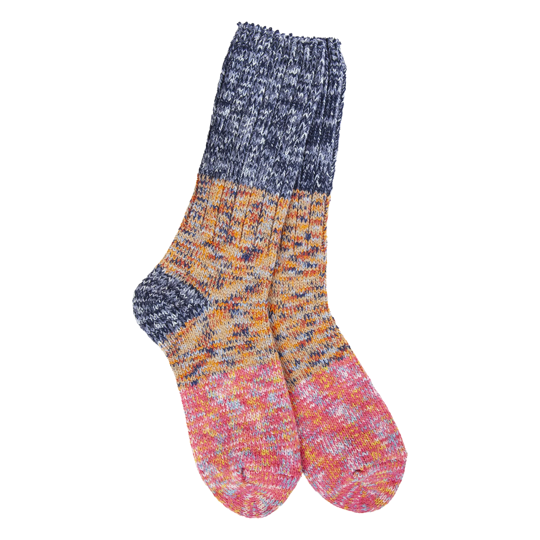 WORLD SOFTEST SOCKS Ragg Crew Colorblock Sock in Enchanted