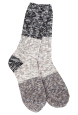 WORLD SOFTEST SOCKS Ragg Crew Colorblock Sock in Stone WORLD SOFTEST SOCKS Ragg Crew Colorblock Sock in Stone